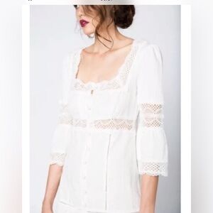 New Stone Cold Fox Austin Dress White Lace Mini Button $280 Retail Sz 2 M